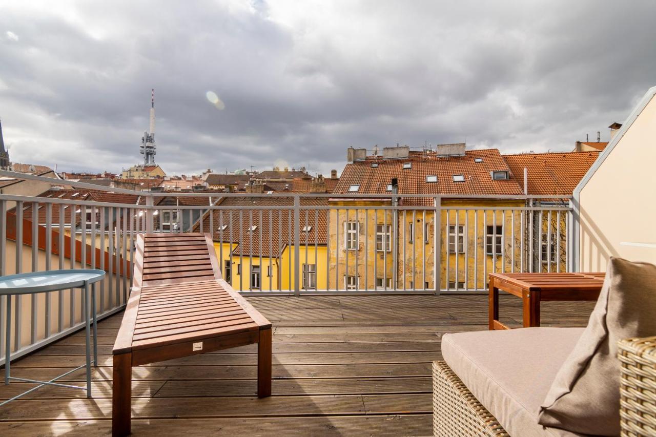 Prague Days - Premium Loft W Terrace - View - Netflix - Ac Lägenhet Exteriör bild